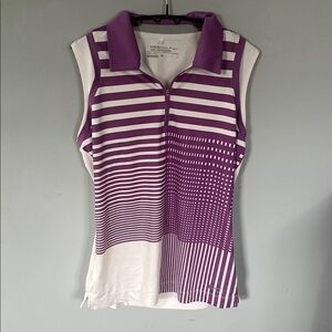 Nike Golf Women's Purple and White Striped Tank Top Size Small